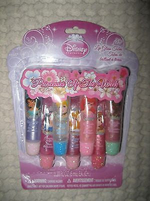 Disney Princess of The Week 7 Fruity Lip Gloss Tubes by Disney-Brand New in Pkg