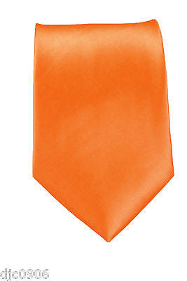 Unisex Neon Bright Coral Orange Silk Feel Polyester Neck tie 56" L x 3" W-New!