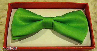 KID'S UNISEX SOLID GREEN COLOR TUXEDO ADJUSTABLE BOWTIE BOW TIE-NEW WITH BOX!