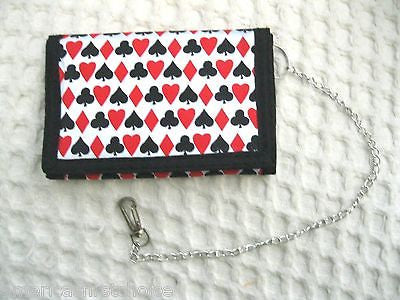 Poker Spades,Hearts,Diamonds,and Clubs Wallet Unisex Men's 4.5" x 3" W-New!