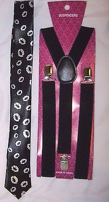 Red Adjustable Bow Tie,Love Hearts Necktie,& Solid Red Y-Back Suspenders Set