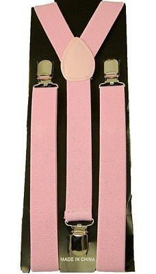 Unisex LIGHT PINK THICK Adjustable Y-Style Back suspenders-New! PINK SUSPENDERS