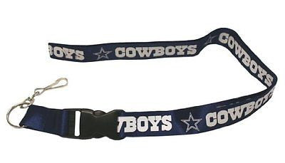 Cowboys 2-Tone Blue+Silver Licensed NFL Keychain/ID Holder Detachable Lanyard-v2