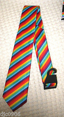 Rainbow Swirl Unisex Adjustable Bow tie,Neck Tie,Suspenders & Lanyard Combo-New