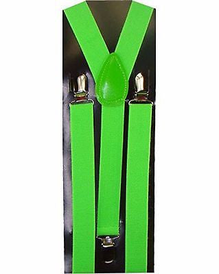Lime Green Y-Back Adjustable Suspenders Men,Women Lime Green Suspenders-New