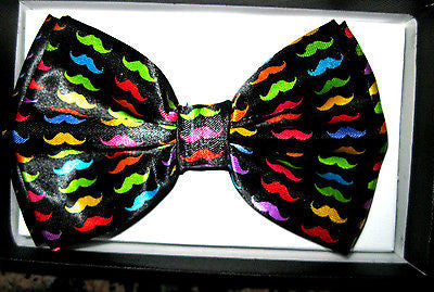 Multi Color Mustaches Adjustable Bow tie Bowtie-Colored Mustache Bow Tie-New!!!