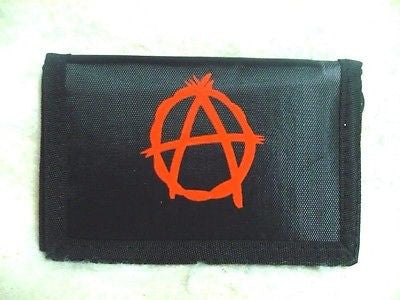 Unisex Anarchy Symbol on Black Wallet Unisex Men's 4.5" x 3" W-New in Package!