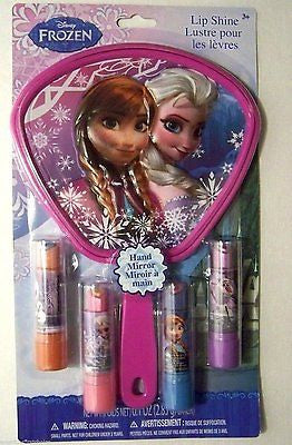 Disney Frozen Anna,Elsa, & Olfa Kiss 4 favor Lip Shine with Mirror Play Set-New!