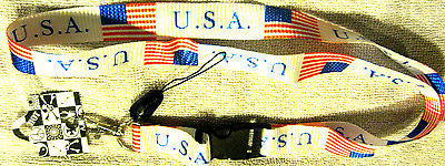 Lanyard/Landyard US AMERICAN FLAG PATRIOTIC USA 15" lanyard New With Tags!!!