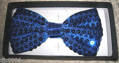 Solid Blue Adjustable Bow Tie and Blue Glittered Suspenders Combo Set! New!!!