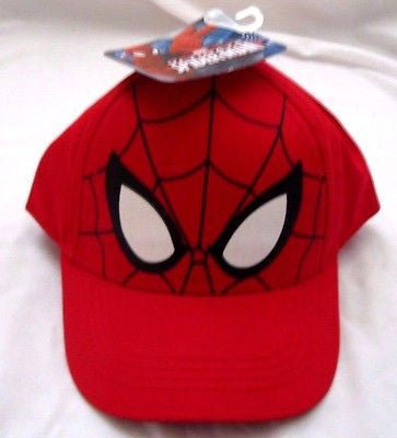 Marvel Super Hero Spiderman Face with Web Baseball Cap-Spiderman in Web Cap-New