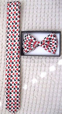 Poker Player Cards Adjustable Bow Tie&Poker 4 of a kind 4 Aces Neck Tie-New!v2