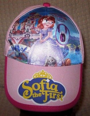 Disney Kids Girls Pink Sofia the First Princess Pink Adjustable Baseball Cap-VE2