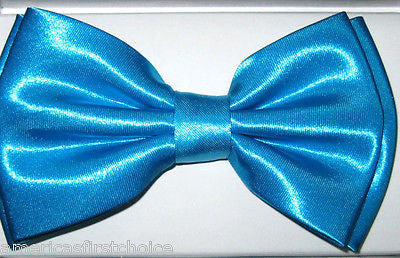 SOLID FRENCH BLUE TUXEDO BOW TIE+ SOLID FRENCH BLUE ADJ. SUSPENDERS COMBO SET