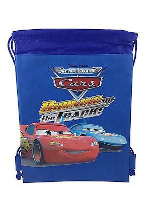 DISNEY LIGHTNING MCQUEEN BURNING UP THE TRACK DRAWSTRING BAG TRAVEL BACKPACK-NEW