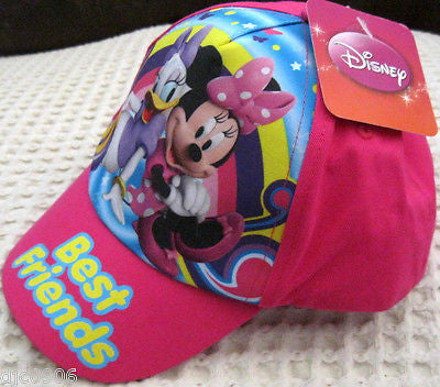 Disney Minnie Mouse Pink Polka Dot Screen Print Adjustable Baseball Cap-New!