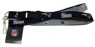 Patriots 2 Tone Licensed NFL Keychain/ID Holder Detachable Lanyard-Brand New!