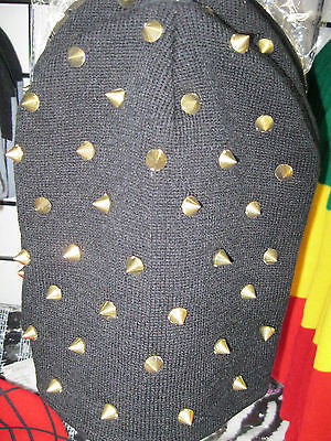 Gold Spike Studs on Black Knit Beanie Ski Hat Cap Beanie Style-New with Tags!