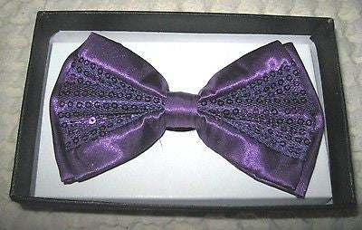 SOLID BURGUNDY SEQUIN SEQUENCE TUXEDO ADJUSTABLE BOWTIE BOW TIE-NEW IN GIFT BOX