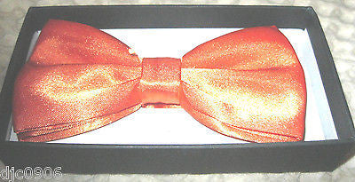 SHINY NEON ORANGE ADJUSTABLE  BOW TIE BOWTIE-NEW IN GIFT BOX!IORANGE BOW TIE