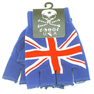 Unisex Fingerless Punk Rocker Union Jack British UK Flag Gloves Warmers-NEW!