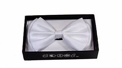 Unisex WHITE Tuxedo Classic BowTie Neckwear Adjustable Bow Tie-NEW IN BOX!VER2