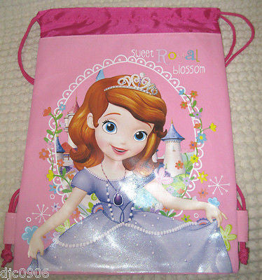 2 LITTLE PRINCESS PINK DRAWSTRING BAG BACKPACKS TRAVEL STRING POUCHES-NEW!!