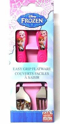 Disney Frozen Flatware 1 fork and 1 spoon-Both are Pink with Elsa&Anna on them