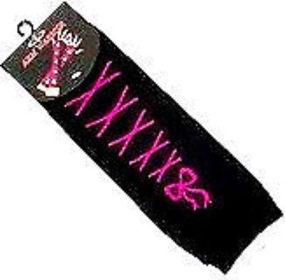 Black with Pink Laces Ribbons Elastic Fingerless Arm Warmer Elbow Long Gloves