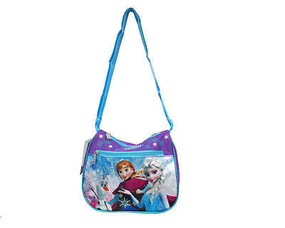 Large Disney Frozen Elsa Anna Olaf Blue Shoulder Purse Bag/Messenger Bag-New!