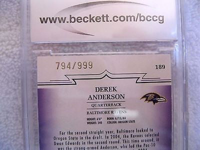 Derek Anderson RC 2005 Throwback Threads Foil Rookies Graded BCCG10-Panthers QB