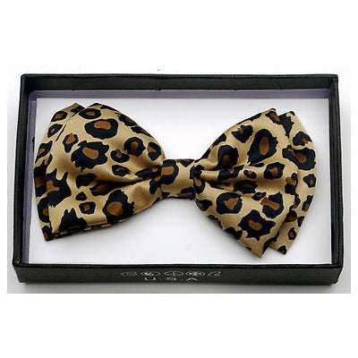 BROWN TAN LEOPARD PRINT ADJUSTABLE BOW TIE/LEOPARD PRINT BOW TIE-NEW! VERSION2