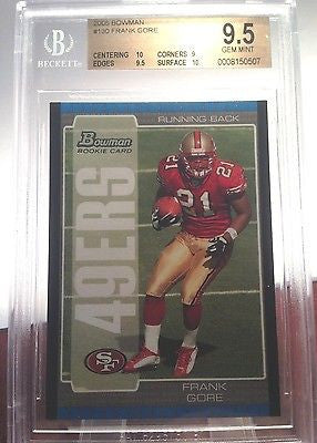 Frank Gore RC 2005 Bowman Rookie Beckett Graded GEM Mint BGS 9.5!!