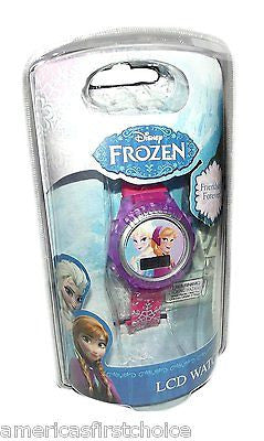 Disney Kids' "Frozen" Anna and Elsa Digital Display Watch With Pink Rub-New!