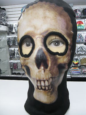 Beanie Full Face Tan Beige Smiling Skeleton Skull face mask costume attire-New!