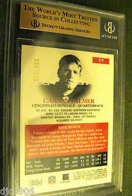 Carson Palmer RC 2003 Topps Pristine Rookie 306/499 GEM MINT BECKETT BGS 9.5