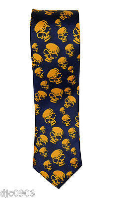 Unisex Blue Purple with Orange Skulls Neck tie 56" L x 2" W-Skulls Tie-New