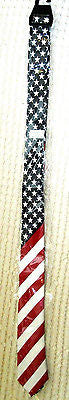 US Patriotic American Flags Red,White,Blue Unisex Men's Tie Necktie 57"Lx2" W