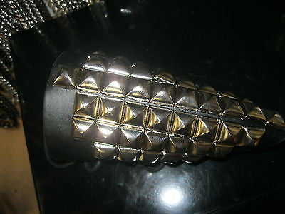 Black Leather Studded Arm Wrist Cuff Band, METAL-PUNK-GOTHIC-BIKER Styles-NEW!