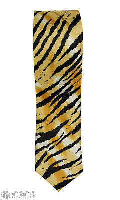 Unisex Black and White Zebra Animal Stripes Neck tie 56" L x 2" W-Zebra Tie-New