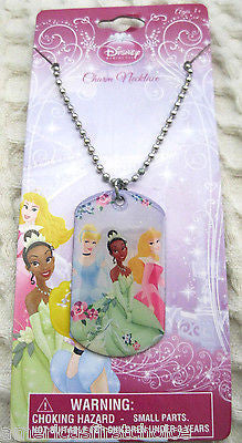 Disney Kids Princess and Friends Dog Tag Necklace Birthday PARTY FAVORS-NEW!