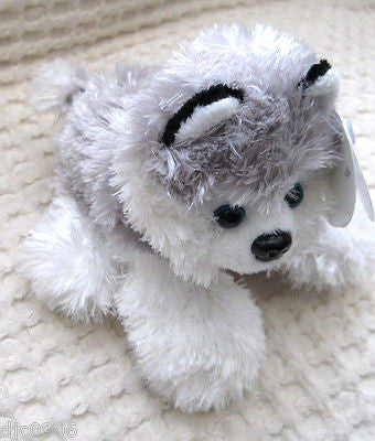 Husky 8" and Husky 6" Gray Plush Dogs-Husky Mother and Baby Set by Lonely Toys