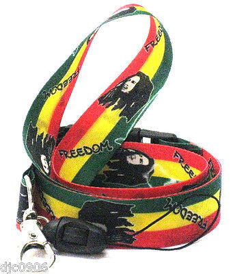 12 (dozen) Bob Marley Portraits Rasta(green/yellow/red) 15" Lanyard ID Holders