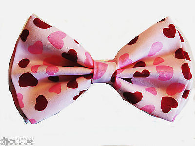 Pink Hearts Valentines Adjustable Bowtie & Pink Hearts Black Suspenders Combo