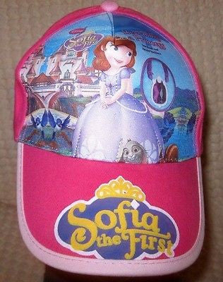 Disney Kids Girls Pink Sofia the First Princess Pink Adjustable Baseball Cap-New