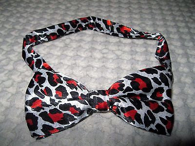 Red Leopard Cheetah Animal Print Adjustable Bow Tie-New in Factory Box!