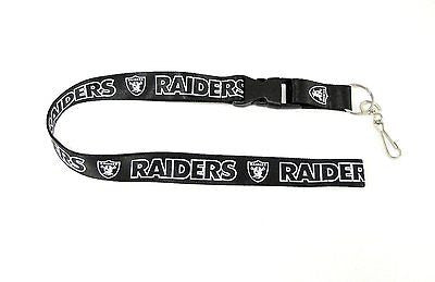 NFL Oakland Raiders Black Out Officially Licensed Keychain/ID Holder Lanyard