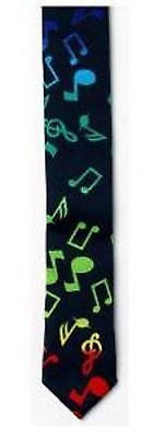 Multi Color Musical Symbols&Notes Unisex Men's Tie Necktie 56" Lx1 1/2 " Wide