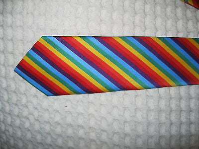 Rainbow Striped Stripes Unisex Men's Tie Necktie 57" Longx 3" Wide-New in Pkg!