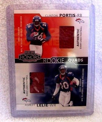 Portis/Lelie/Davis/Morris RC 2002 Playoff Honors Rookie Quads Ball#/500-Broncos